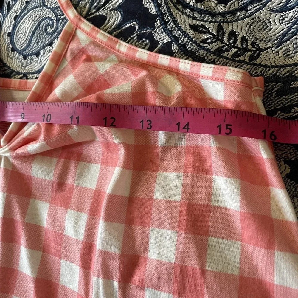 Cat Jack Girls Peach White Gingham Halter Sleepwear Dress XL 14-16 Flame‎ Resist